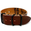 Shell Cordovan 1 Piece Military Leather Watch Strap - (PVD Buckle)