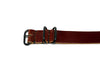 Our Military Single Piece Watch Strap Made From Horween Shell Cordovan Color 4 Leather and PVD Buckle By DaLuca Straps.