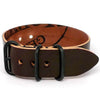 Shell Cordovan 1 Piece Military Leather Watch Strap - (PVD Buckle) Military Watch Straps