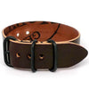 Our Military Single Piece Watch Strap Made From Horween Shell Cordovan Color 8 Leather and PVD Buckle By DaLuca Straps.