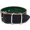 Shell Cordovan 1 Piece Military Leather Watch Strap - (Matte Buckle)