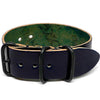 Shell Cordovan 1 Piece Military Leather Watch Strap - (PVD Buckle)