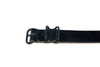 Military Single Piece Watch Strap Made From Horween Shell Cordovan Navy Leather and PVD Buckle By DaLuca Straps.