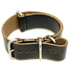 Military Leather Watch Strap - (Matte Buckle)