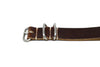 Leather Military Watch Strap Horween Brown Chromexcel Matte By DaLuca Straps.