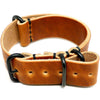 Leather Military Watch Strap Made From Natural Dublin With A PVD Buckle By DaLuca Straps.