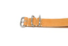 A Leather Military Watch Strap Horween Natural Essex Matte By DaLuca Straps.