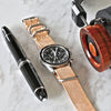 Military Watch Strap Natural Essex Suede Leather Matte By DaLuca Straps.