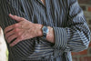 Horween Shell Cordovan Leather Watch Strap In Black Matte Silver Buckle By DaLuca Straps.