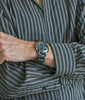 Horween Shell Cordovan Leather Watch Strap In Black With PVD A Buckle By DaLuca Straps.