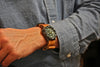 Horween Natural Shell Cordovan On A Seiko Blue Shirt By DaLuca Straps.