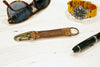 Keychain Made From Genuine Horween Natural Chromexcel Leather and Antique Brass Hardware by DaLuca Straps.