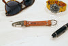 Keychain Made From Genuine Horween Natural Shell Cordovan Leather and Black Polished Hardware by DaLuca Straps.