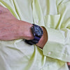 Navy Ballistic Nylon Military Single Piece Watch Band On A PVD Buckle By DaLuca Straps.