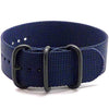 Navy Ballistic Nylon Military Single Piece Strap On A PVD Buckle By DaLuca Straps.