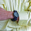 Navy Ballistic Nylon Military Watch Strap With A PVD Buckle By DaLuca Straps.