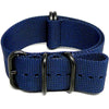 Navy Ballistic Nylon Military Watch Strap With A PVD Buckle By DaLuca Straps.