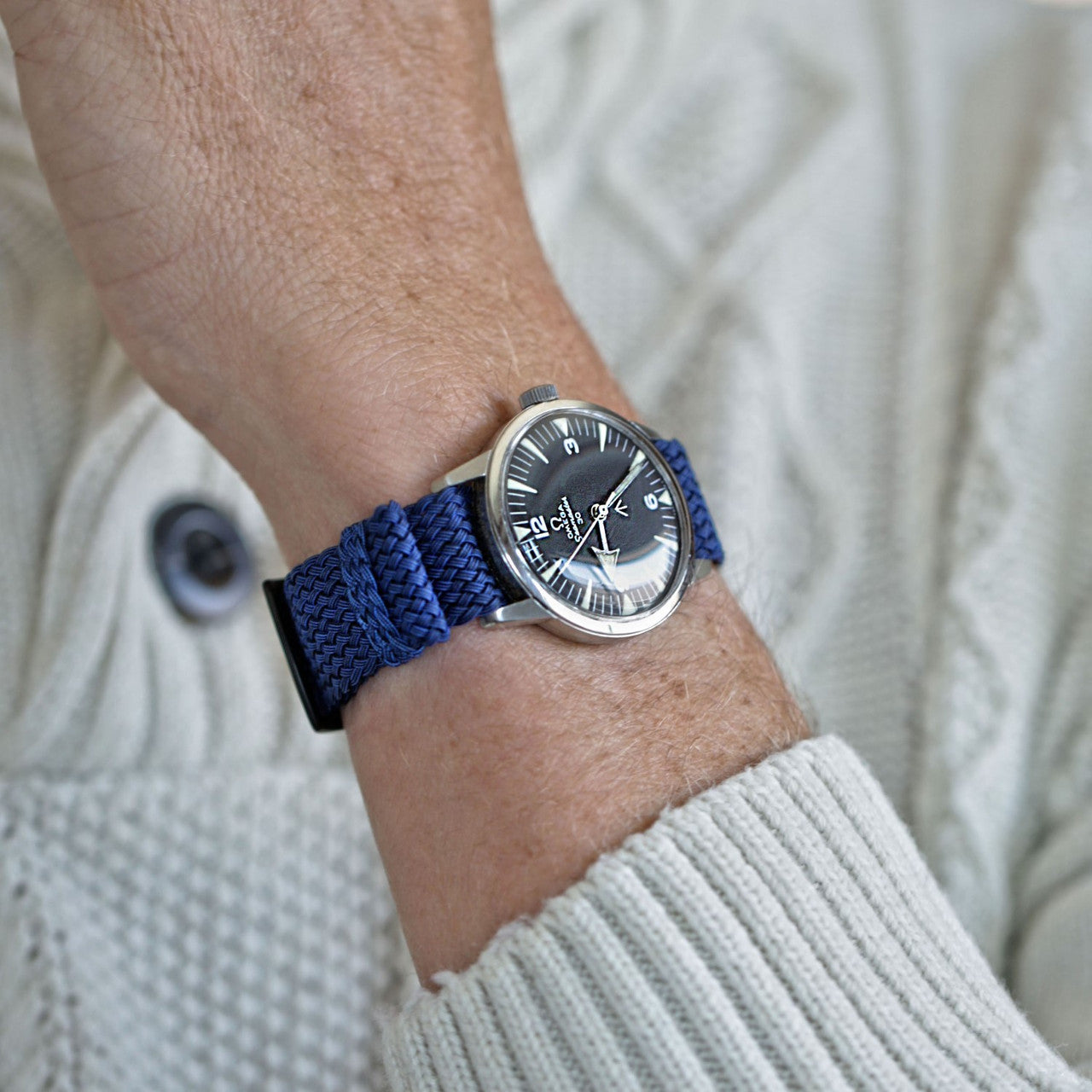 Navy Perlon Strap PVD By DaLuca Straps.