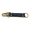 Handmade Keychain Made From Genuine Horween Navy Shell Cordovan Leather and Antique Brass Hardware by DaLuca Straps.
