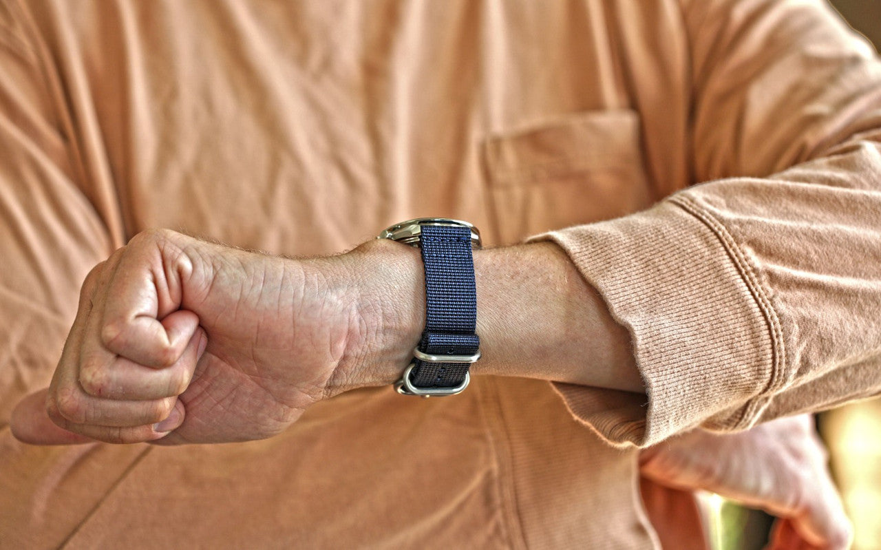 Navy Two Piece Ballistic Nylon Military Band Matte By DaLuca Straps.