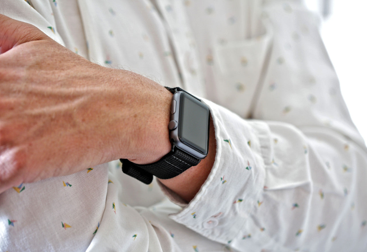 Nylon Apple Watch Strap Black DaLuca Straps.