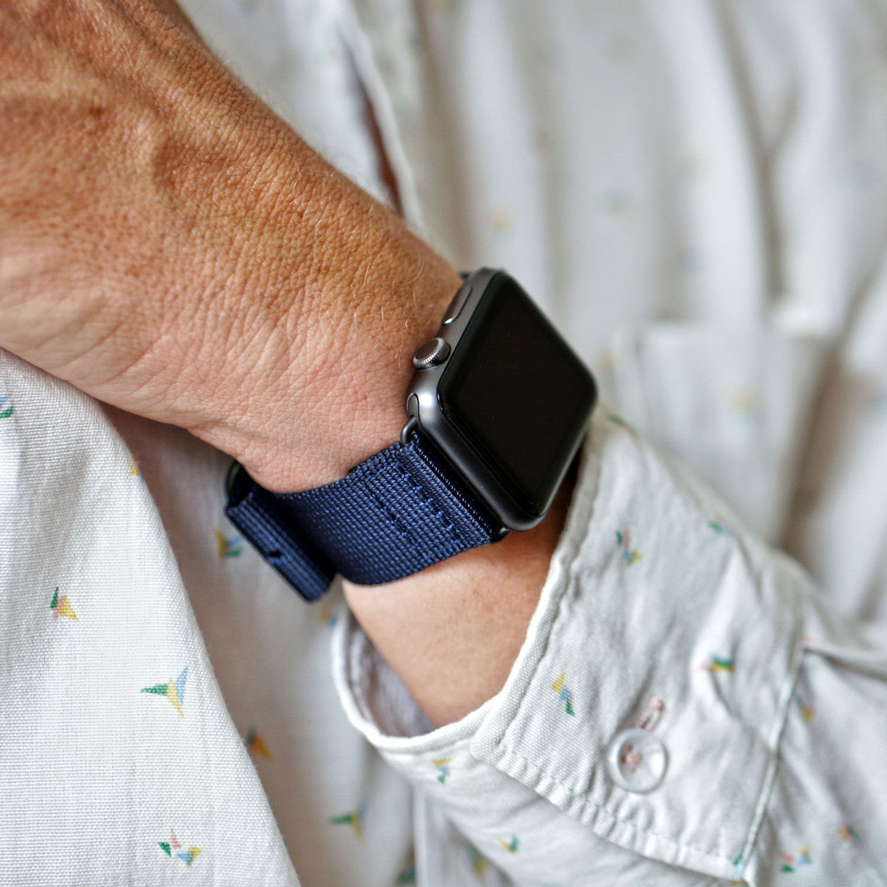 Nylon Apple Watch Strap Navy DaLuca Straps.
