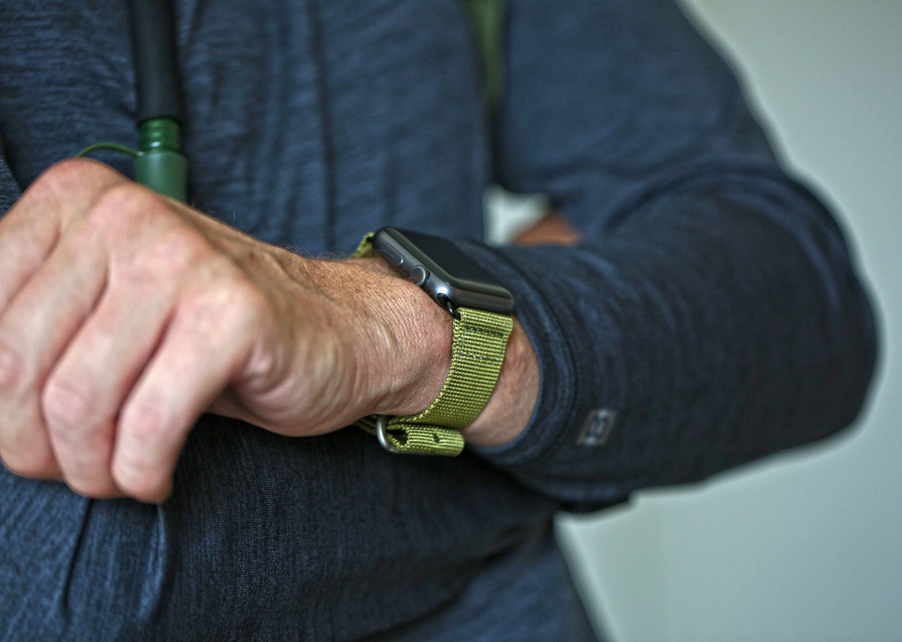 Nylon Apple Watch Strap Wrist Olive DaLuca Straps.