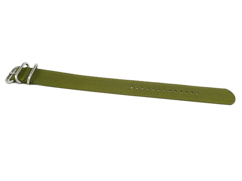 Olive Ballistic Nylon Military Single Piece Strap Matte Main By DaLuca Straps.