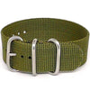 Olive Ballistic Nylon Military Single Piece Strap Matte Main By DaLuca Straps.