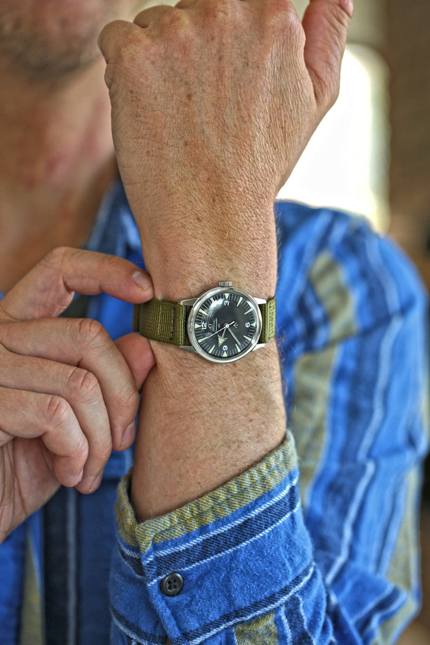 Olive Two Piece Ballistic Nylon Military Strap Matte By DaLuca Straps.