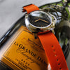 Single Piece Orange Ballistic Nylon Military Watch Band Matte By DaLuca Straps.