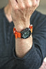 Orange Ballistic Nylon Military Watch Strap With A Matte Silver Buckle By DaLuca Straps.