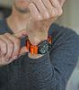 Orange Ballistic Nylon Military Watch Strap With A PVD Buckle By DaLuca Straps.