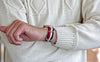 Red White And Blue Ballistic Nylon Military Watch Strap With A Matte Silver Buckle By DaLuca Straps.