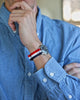 Red White And Blue Two Piece Ballistic Nylon Military Strap Matte By DaLuca Straps.