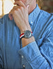 Red White And Blue Two Piece Ballistic Nylon Military Strap PVD Lifestyle By DaLuca Straps.