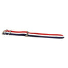 Red White And Blue Ballistic Nylon Military Watch Strap With A Matte Silver Buckle By DaLuca Straps.