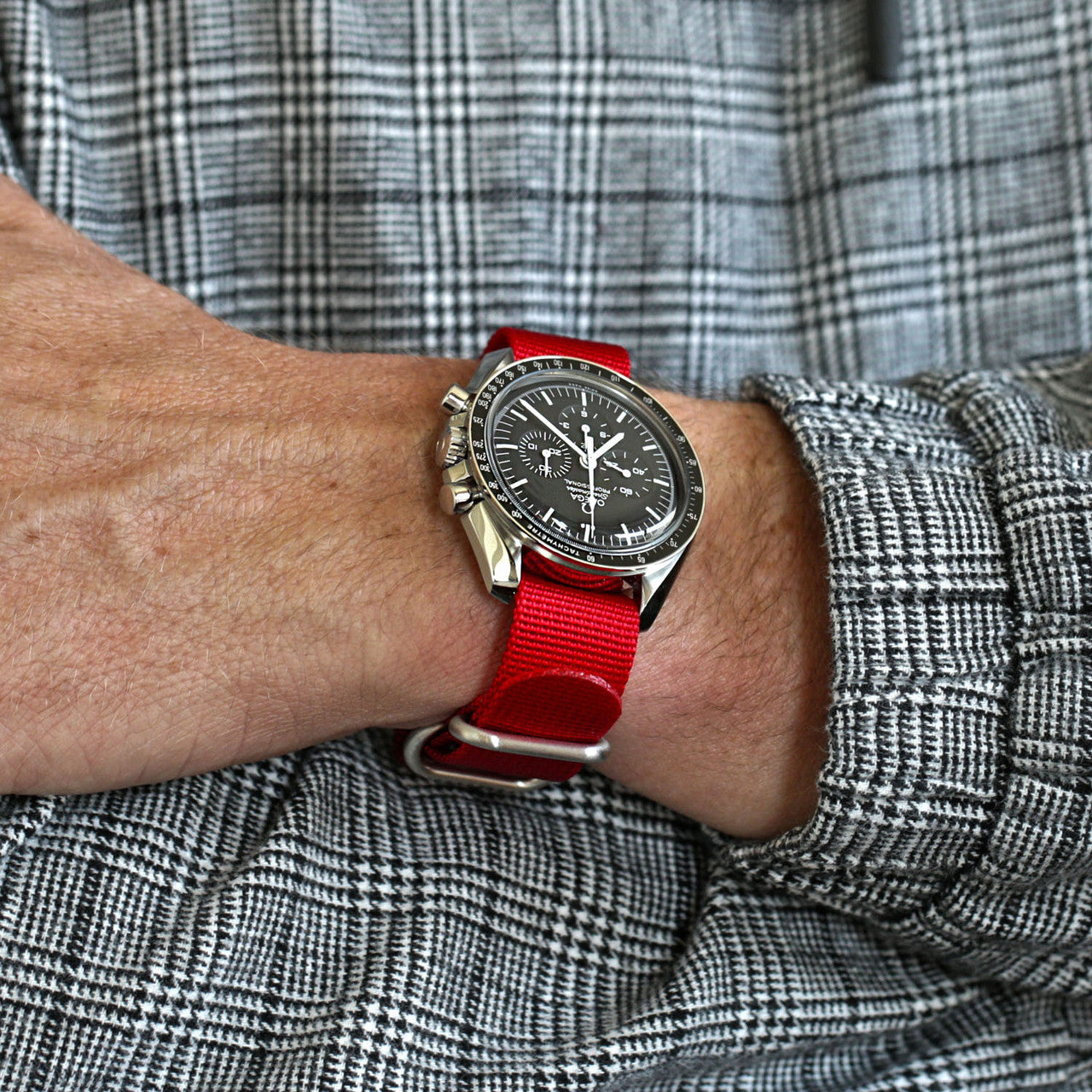 Single Piece Red Ballistic Nylon Military Strap Matte By DaLuca Straps.