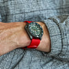 Single Piece Red Ballistic Nylon Military Strap PVD Main By DaLuca Straps.