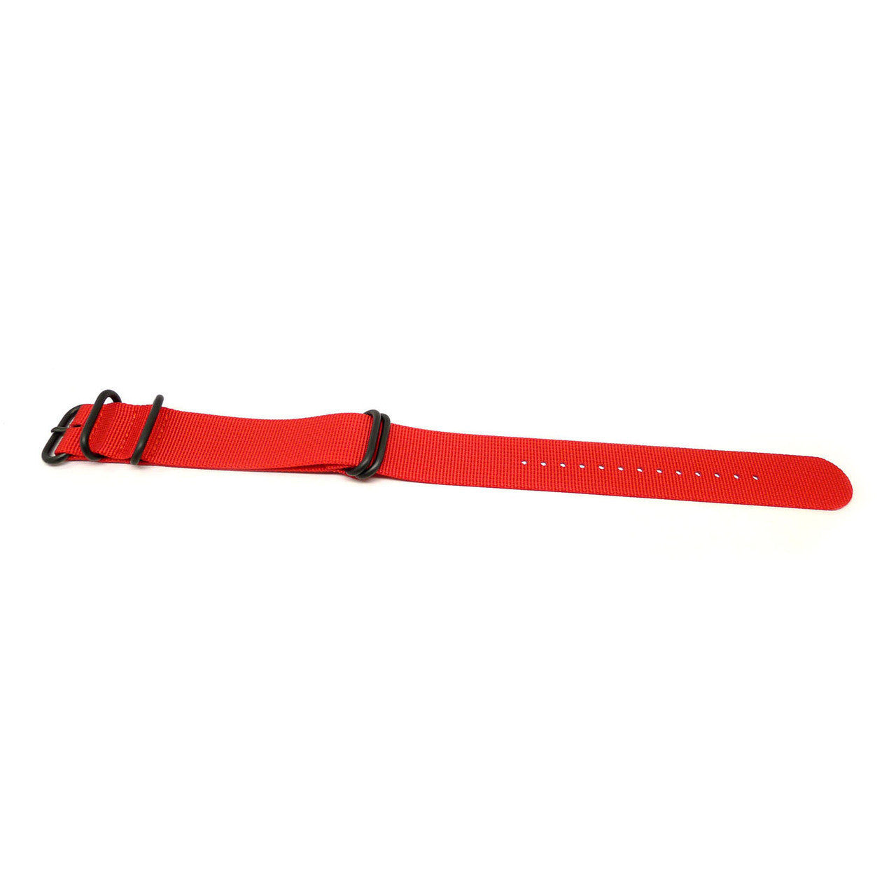 Red Ballistic Nylon Military Watch Strap With A PVD Buckle By DaLuca Straps.