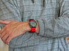 Red Ballistic Nylon Military Watch Strap With A PVD Buckle By DaLuca Straps.