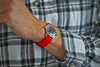 Braided Nylon Perlon Watch Strap Red PVD Buckle By DaLuca Straps.