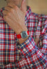 Braided Nylon Perlon Watch Strap Red Polished Buckle Main By DaLuca Straps.