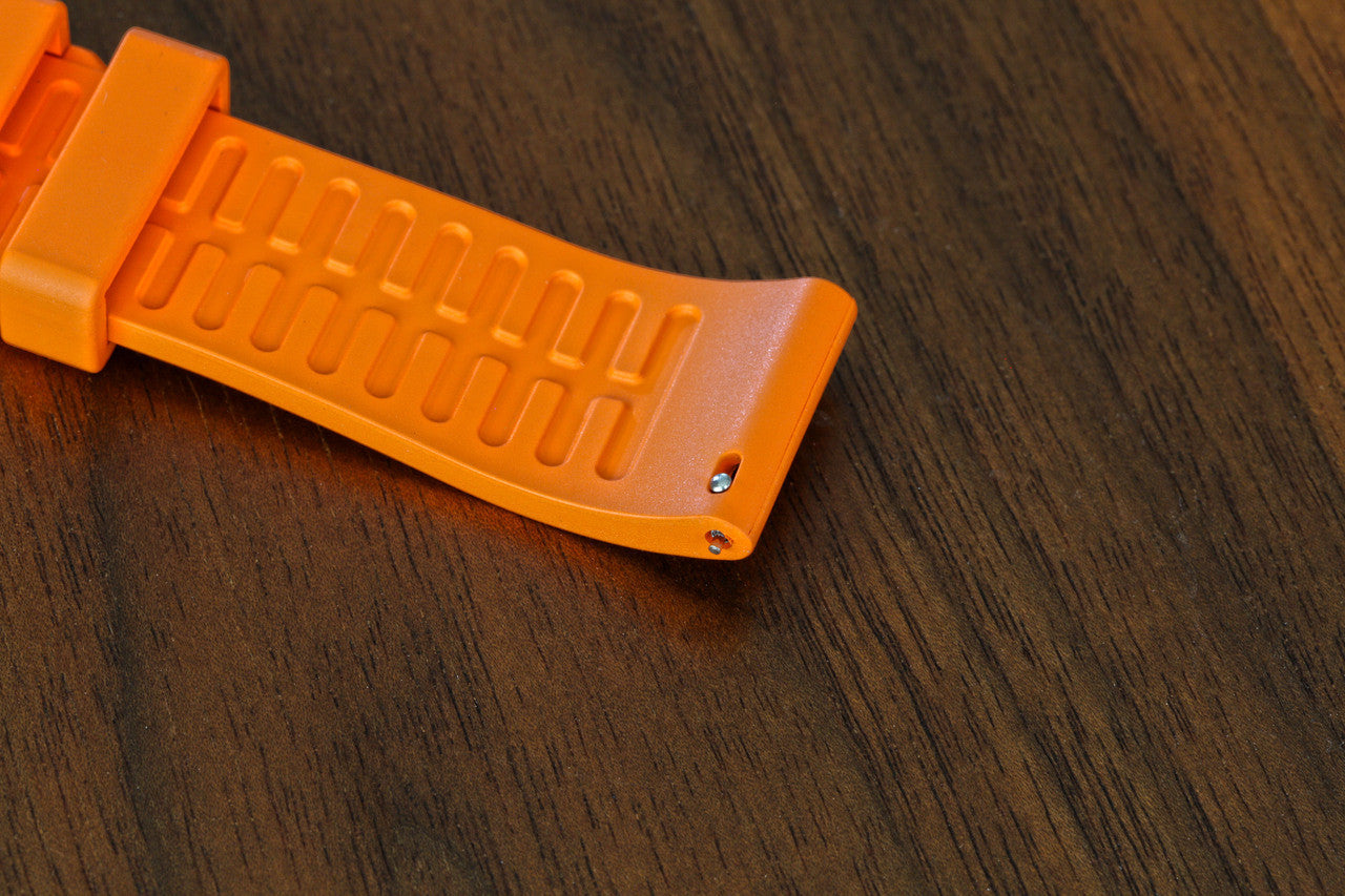 DaLuca Straps Adventurer Rubber FKM Watch Strap Orange Buckle And Quick Release System