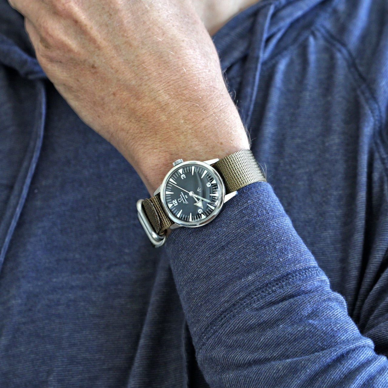 A Sand Ballistic Nylon Military Single Piece Strap Matte Main By DaLuca Straps.