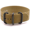 Sand Ballistic Nylon Military Single Piece Strap On A PVD Buckle By DaLuca Straps.