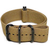 Sand Ballistic Nylon Military Watch Strap With A PVD Buckle By DaLuca Straps.