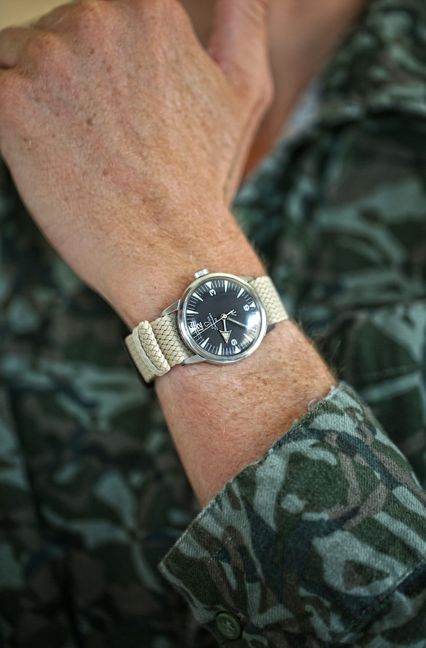 Sand Perlon Strap PVD Lifestyle By DaLuca Straps.