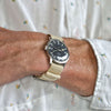 Braided Nylon Perlon Watch Strap Sand Polished Buckle Main By DaLuca Straps.