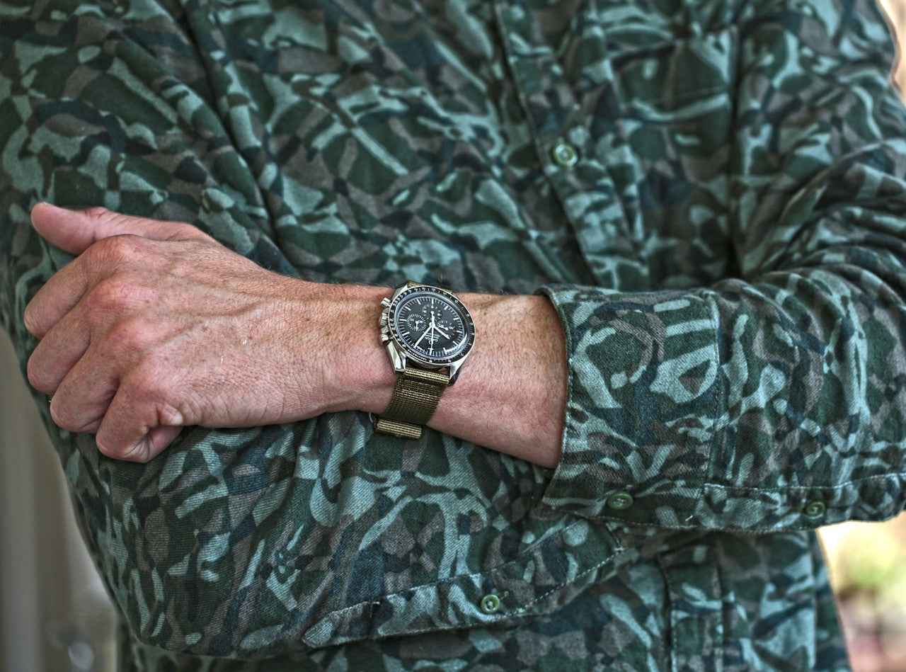 Sand Two Piece Ballistic Nylon Military Band Matte By DaLuca Straps.